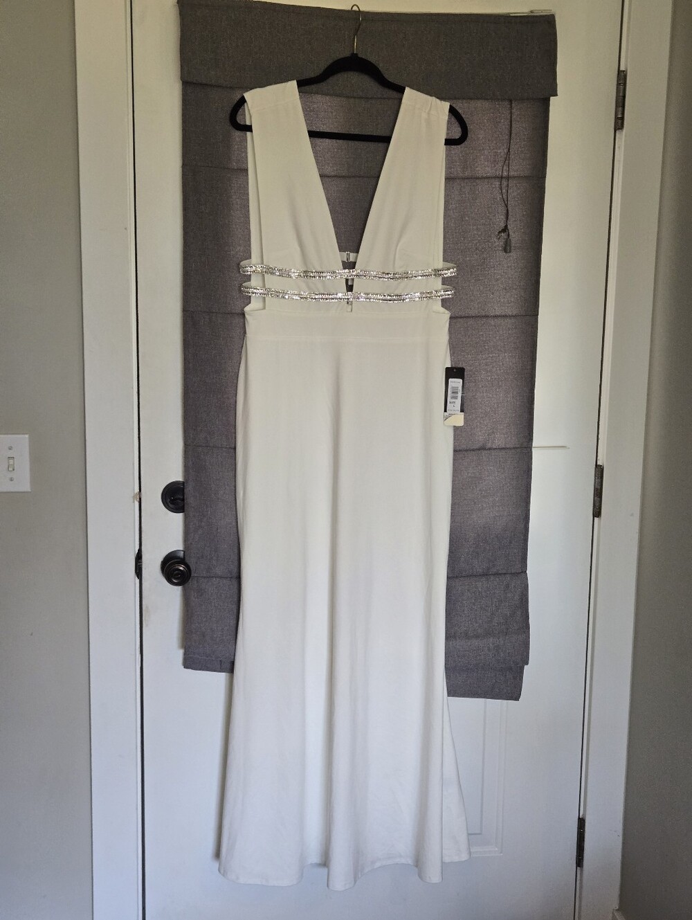 Bebe White Illusion Cut Out Gown Size Large